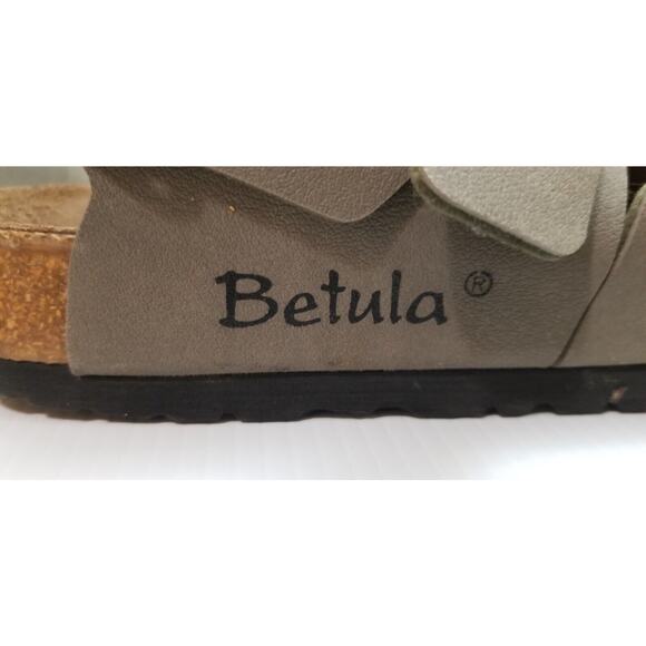 Betula by Birkenstock Milano Gray Tan Sandals Slingback EUR 39 US L8 M6 3 Straps main image 5